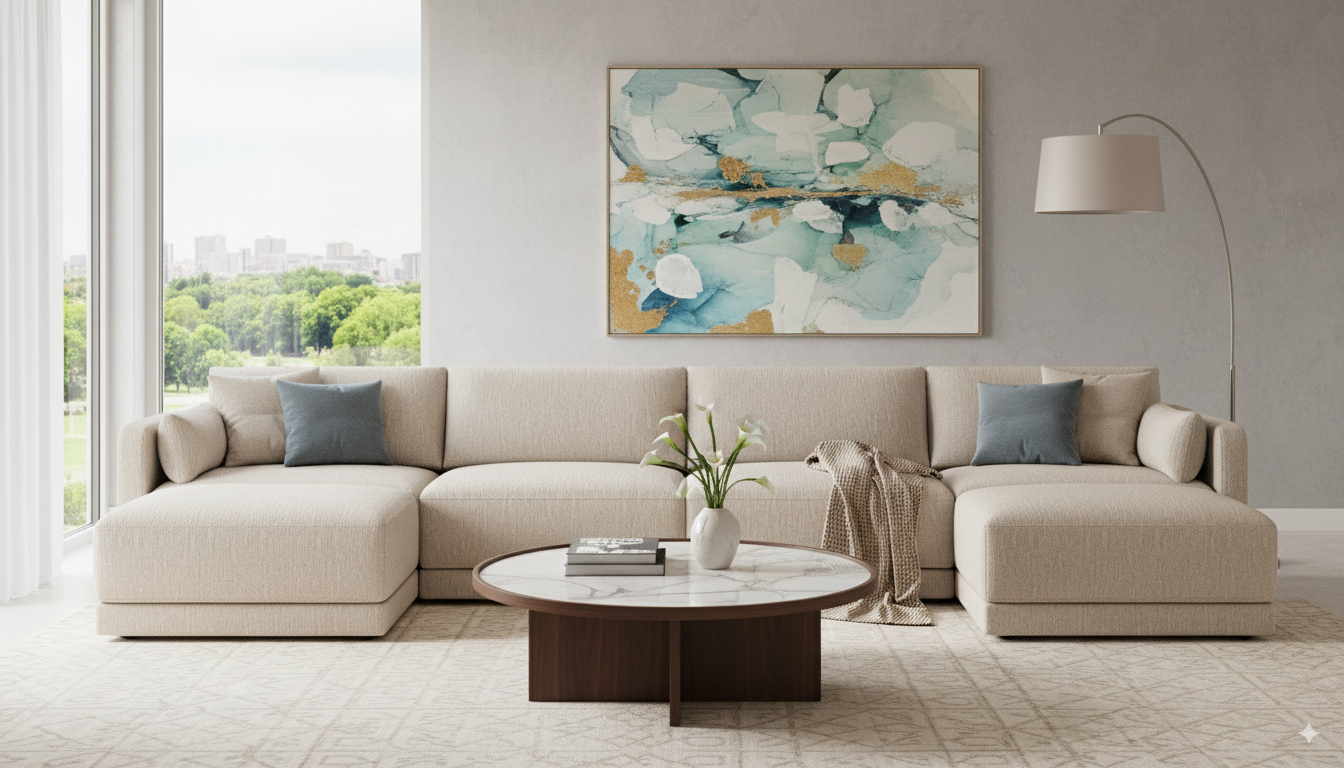 SOFIA Modular U Shape Double Chaise Sectional