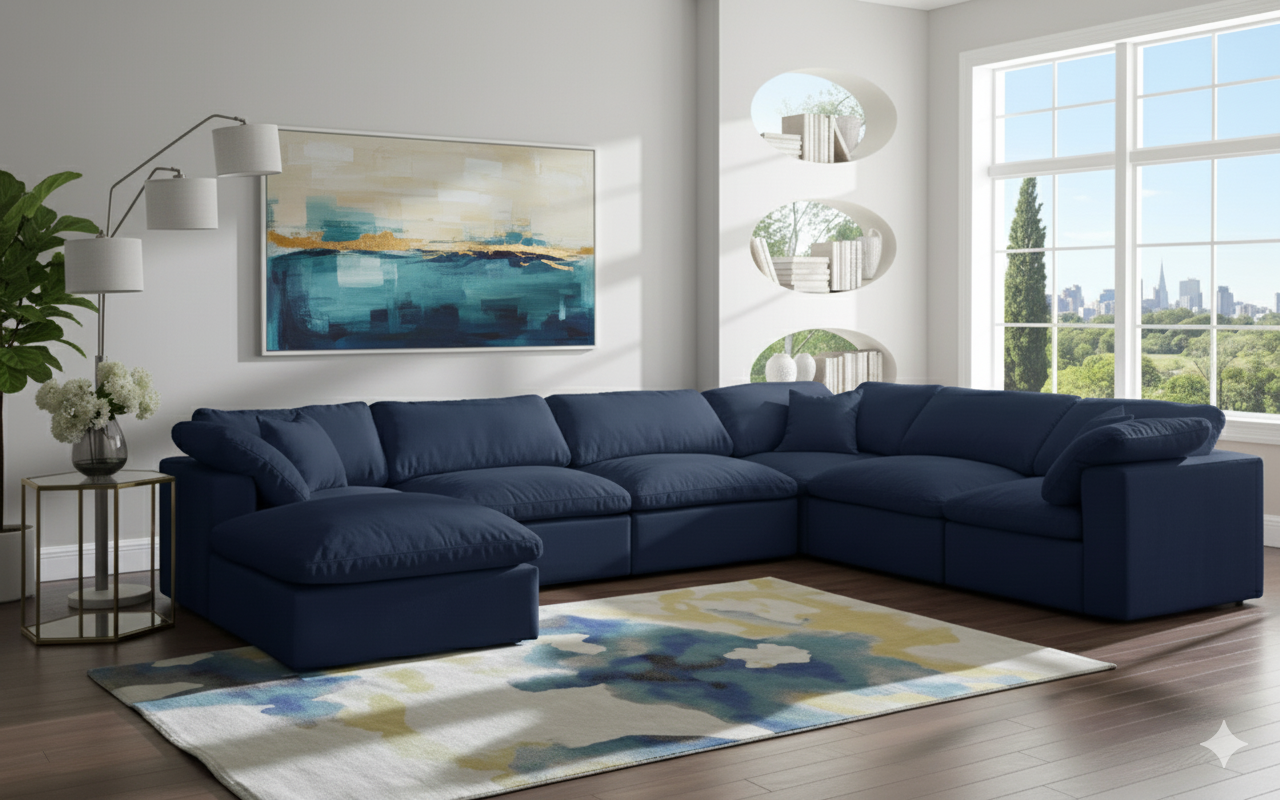 LENA 6 Seater Universal Modular Corner Sofa – Spacious Family Comfort