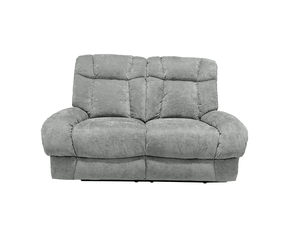 Relax Fabric 2 Seater Electric Recliner Set Silver